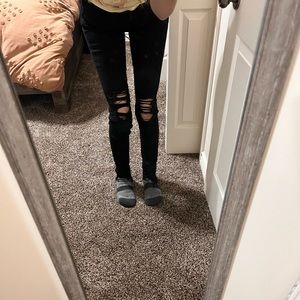 American eagle dream Jean, black, distressed, high-rise jegging